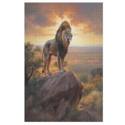 Puzzles Löwe, 1000 Teile, Puzzle Aus Holz Für Erwachsene Und Kinder Ab 12 Jahren, Lernspielzeug （78×53cm） von DCHHHSC