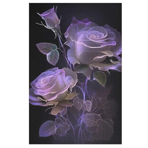 Rose Puzzle Für Erwachsene,1000-teiliges Puzzles, Für Kinder,Holzpuzzle,Lernspielzeug, （78×53cm） von DCHHHSC