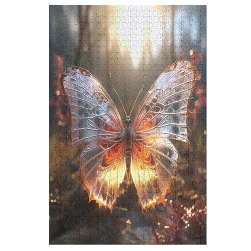 Schmetterling 1000 Teile Puzzles Für Erwachsene Holzpuzzle Familienpuzzlespiel Stressabbau-Puzzle Für Kinder Ab 12 Jahren （78×53cm） von DCHHHSC