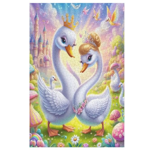 Schwan Holzpuzzle - 1000 Teiliges Jigsaw Knobelspiel - Puzzle Für Erwachsene & Kinder - Outdoor & Reisespielzeug （78×53cm） von DCHHHSC