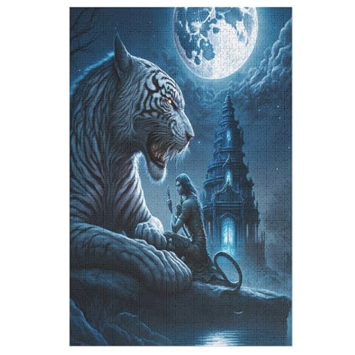Tiger-Puzzlespiel Aus Holz, 1000 Puzzleteile, Puzzle Für Teenager Und Erwachsene, Kreatives Spielzeug, Puzzles, （78×53cm） von DCHHHSC