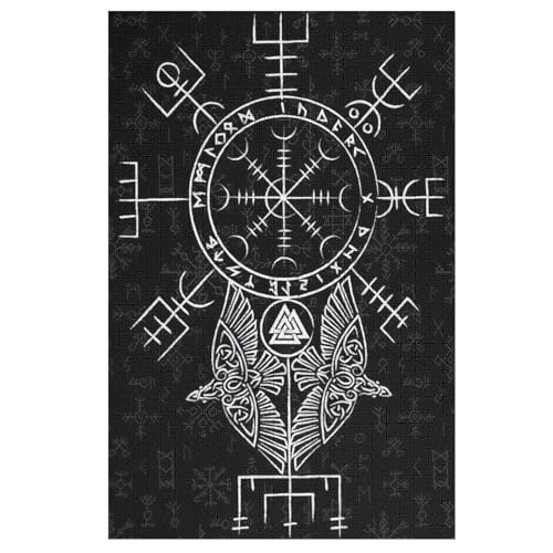 Wikinger Myth Holzpuzzle 1000 Teile Klassische Puzzles Erwachsene Kinder Puzzle DIY Kit Holzspielzeug Einzigartiges Geschenk （78×53cm） von DCHHHSC