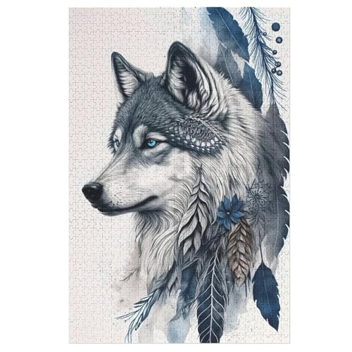 Wolf 1000 Teile Puzzles Für Erwachsene,Holzpuzzle - Verringerter Druck Schwieriges Unmögliche Puzzle Für 12+ Kinder （78×53cm） von DCHHHSC