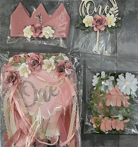 DCJHFJ Vintage Rosa 1. Blume Hochstuhl Banner Mädchen Geburtstag Party Dekoration mit Geburtstagshut DCJHFJ Vintage Rosa 1. Blume Hochstuhl Banner Mädchen Geburtstag Party Dekoration mit Geburtstagshut von DCJHFJ