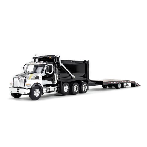 1/64 Black Western Star 49X mit Ochsenkörpern Dump & Biberschwanz Anhänger 60-1885 von DCP