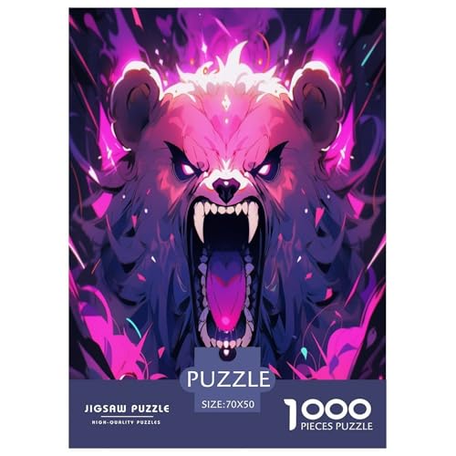 Angry Bären Puzzle 1000 Teile Schwer Puzzle Spielzeug Pädagogisches Spiel Impossible Herausforderung Spielzeug Für Erwachsene Und Kinder Ab 12 Jahren 70x50cm/1000pcs von DCQWWGCLL