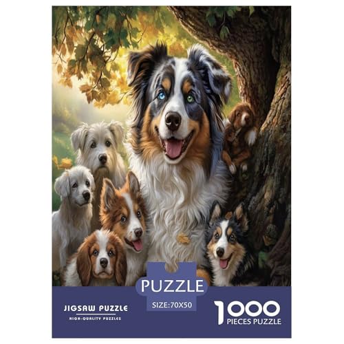 Australischer Schäfer Puzzle 1000 Teile Schwer Puzzle Spielzeug Pädagogisches Spiel Impossible Herausforderungsspielzeug Für Erwachsene Und Kinder Ab 14 Jahren 70x50cm/1000pcs von DCQWWGCLL