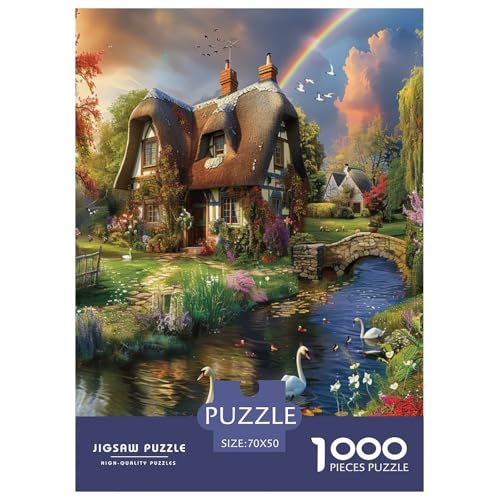 Berghütte Puzzle 1000 Teile Schwer Puzzle Spielzeug Pädagogisches Spiel Impossible Herausforderung Spielzeug Für Erwachsene Kinder 70x50cm/1000pcs von DCQWWGCLL