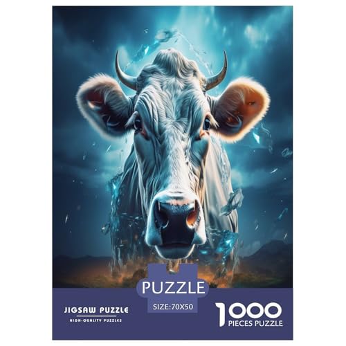 Kuh Puzzle 1000-teilige Schwer Puzzle Spielzeug Pädagogisches Spiel Impossible Herausforderungsspielzeug Für Erwachsene Und Kinder Ab 14 Jahren 70x50cm/1000pcs von DCQWWGCLL