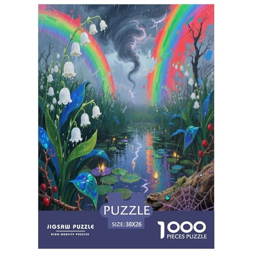 Lilie des Tals Puzzles 1000-teilige Schwer Puzzle Spielzeug Lernspiel Impossible Herausforderungsspielzeug Für Erwachsene Kinder 38x26cm/1000pcs von DCQWWGCLL