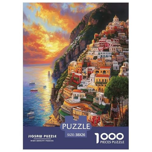 Sonnenuntergang am Hafen Puzzle 1000 Teile Schwer Puzzle Spielzeug Lernspiel Impossible Herausforderung Spielzeug Für Erwachsene Und Kinder in Bewährter 38x26cm/1000pcs von DCQWWGCLL