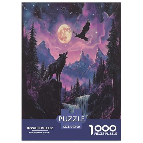 Wolf Puzzle 1000 Teile Schwer Puzzle Spielzeug Pädagogisches Spiel Impossible Herausforderungsspielzeug Für Erwachsene Und Kinder Ab 14 Jahren 70x50cm/1000pcs von DCQWWGCLL