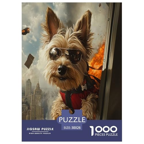 Yorkshire Terrier Puzzles 1000 Teile Schwer Puzzle Spielzeug Lernspiel Impossible Herausforderung Spielzeug Für Erwachsene Und Kinder Ab 12 Jahren 38x26cm/1000pcs von DCQWWGCLL