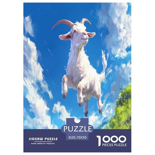Ziege Puzzle 1000-teilige Schwer Puzzle Spielzeug Pädagogisches Spiel Impossible Herausforderung Spielzeug Für Erwachsene Und Kinder in Bewährter 70x50cm/1000pcs von DCQWWGCLL