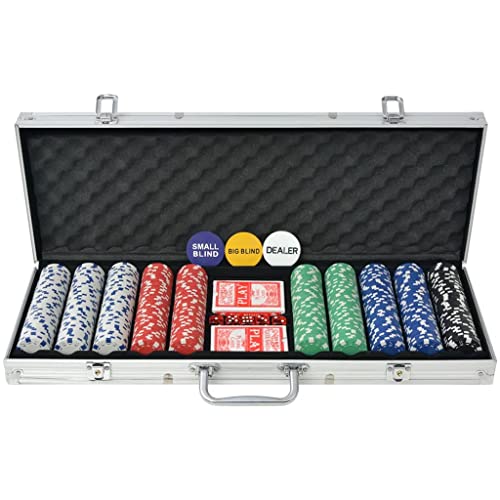 DCRAF Möbelsets-Pokerset mit 500 Chips Aluminium von DCRAF
