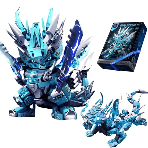 DCjmnn 2-in-1 Drachen-Mecha Klemmbaustein Set,Transformierbares Spielzeug-Entwicklung Modell für Jungen Mädchen ab 6 Jahren,471 teiliges Bausatz, Display-Show Geschenke für Kinder Erwachsene von DCjmnn