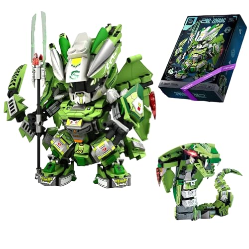 DCjmnn 2-in-1 Drachen-Mecha Klemmbaustein Set,Transformierbares Spielzeug-Entwicklung Modell für Jungen Mädchen ab 6 Jahren,487 teiliges Bausatz, Display-Show Geschenke für Kinder Erwachsene von DCjmnn