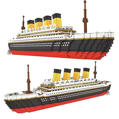 Exquisite Titanic Baukasten, 3800 Stück Micro MOC Kreuzfahrtschiff Modell Bausatz, eine Nachbildung der Titanic in Bauklötzen, Schiffsmodell Klemmbausteine Spielzeug für Erwachsene, Kinder, Jungen von DCjmnn