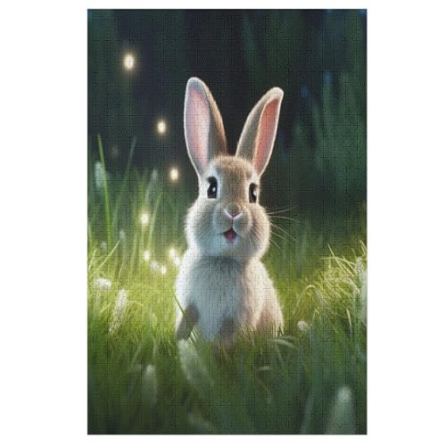 1000-teiliges Puzzle Für Erwachsene, Animal Kaninchen -Puzzles, Dekompressionsspiel, Spielzeugpuzzles, Geburtstagsgeschenke （78×53cm） von DDFRTYY