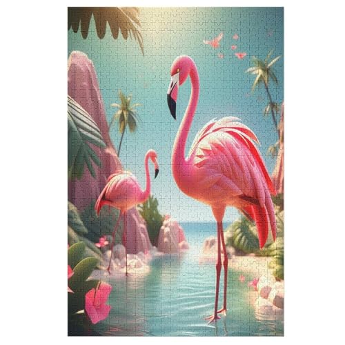 1000-teiliges Puzzle Für Erwachsene, Flamingo -Puzzles, Dekompressionsspiel, Spielzeugpuzzles, Geburtstagsgeschenke （78×53cm） von DDFRTYY
