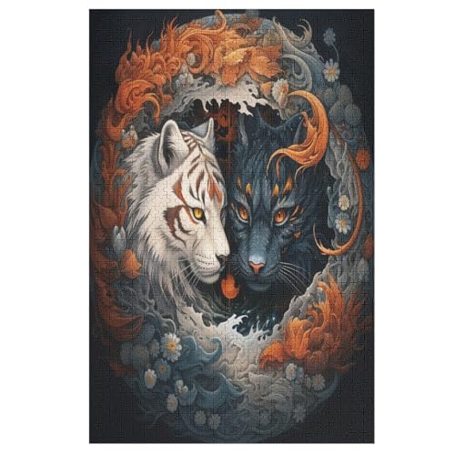 1000-teiliges Puzzle Für Erwachsene, Yin Yang Tiger Holzpuzzle, Gehirn-Herausforderung,Puzzles Spielzeugspiel 1000 PCS 1000-teiliges Puzzle Für Erwachsene, Yin Yang Tiger Holzpuzzle, Gehirn-Herausforderung,Puzzles Spielzeugspiel 1000 PCS von DDFRTYY