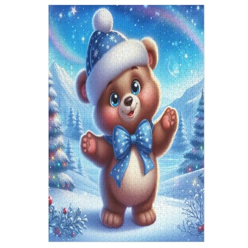 1000-teiliges Puzzles, Animal Bär -Puzzle Für Erwachsene Kinder,Holzbrettpuzzle,Erwachsenenpuzzles,Geschenke （78×53cm） von DDFRTYY