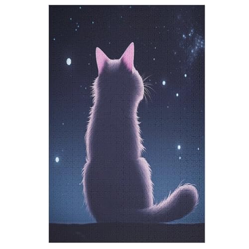 1000-teiliges Puzzles, Animal Katze -Puzzle Für Erwachsene Kinder,Holzbrettpuzzle,Erwachsenenpuzzles,Geschenke （78×53cm） von DDFRTYY