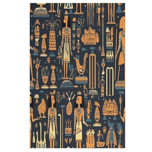 Ägyptische Skulpturen Puzzles 1000 Teile Erwachsener Kniffel Spaß Für Die Ganze Familie, Holzpuzzle Kinder Erwachsene, Impossible Puzzle Schwer （78×53cm） von DDFRTYY