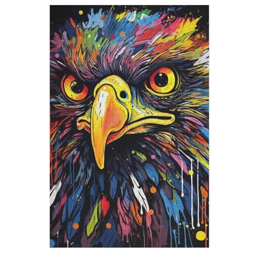 Adler Holzpuzzle 1000 Teile Klassische Puzzles Erwachsene Kinder Puzzle DIY Kit Holzspielzeug Einzigartiges Geschenk （78×53cm） von DDFRTYY