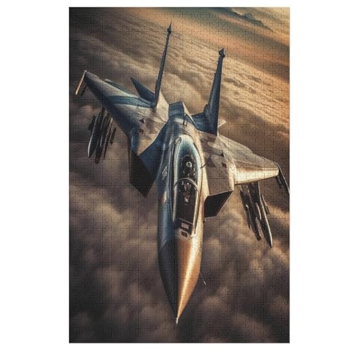 Airplane Kämpfer Holzpuzzle 1000 Teile,Puzzles Für Erwachsene, Impossible Puzzle, Kinder Legespiel （78×53cm） von DDFRTYY