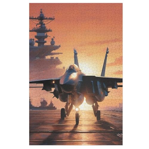 Airplane Kämpfer Puzzle 1000 Teile, Holzpuzzle Für Erwachsene Kinder, Impossible Puzzles, Geschicklichkeitsspiel Für Die Ganze Familie （78×53cm） von DDFRTYY