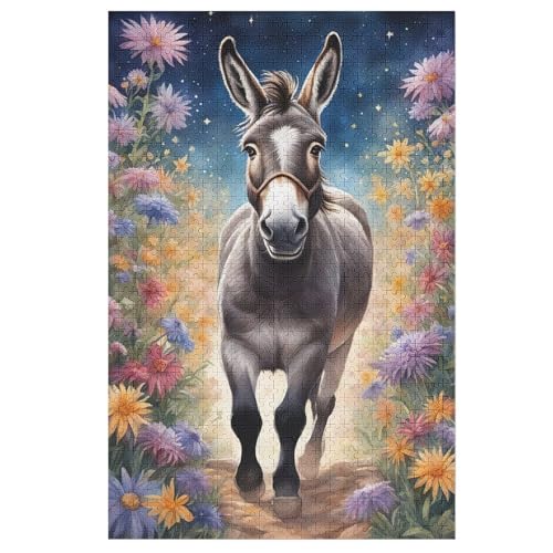 Âne Puzzle Für Erwachsene,1000-teiliges Puzzles, Für Kinder,Holzpuzzle,Lernspielzeug, 1000 PCS von DDFRTYY