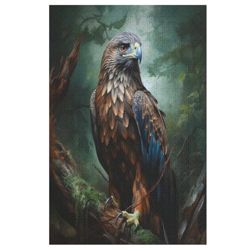 Animal Adler 1000 Teile Puzzles Für Erwachsene, Impossible Puzzle, Geschicklichkeitsspiel Für Die Ganze Familie, Kinder Holzpuzzle （78×53cm） von DDFRTYY