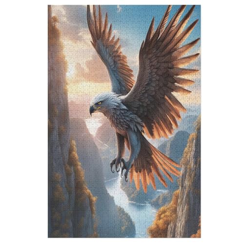Animal Adler Holzpuzzle 1000 Teile Klassische Puzzles Erwachsene Kinder Puzzle DIY Kit Holzspielzeug Einzigartiges Geschenk （78×53cm） von DDFRTYY