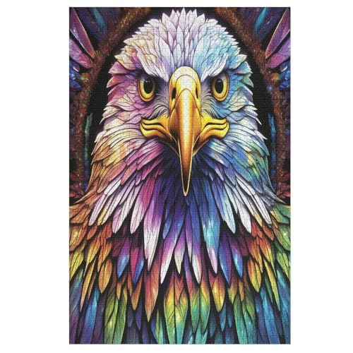Animal Adler Puzzle Für Erwachsene 1000 Teile Premium Recyceltes Brett Zum Lernen, Lernspielzeug, Familienspiele Kinder Holzpuzzle （78×53cm） von DDFRTYY