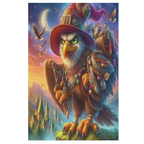 Animal Adler Puzzles 1000 Teile Erwachsener Kniffel Spaß Für Die Ganze Familie, Holzpuzzle Kinder Erwachsene, Impossible Puzzle Schwer （78×53cm） von DDFRTYY