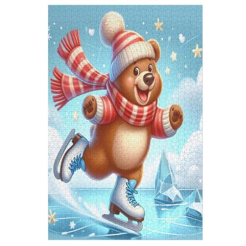 Animal Bär Holzpuzzle 1000 Teile Klassische Puzzles Erwachsene Kinder Puzzle DIY Kit Holzspielzeug Einzigartiges Geschenk （78×53cm） von DDFRTYY