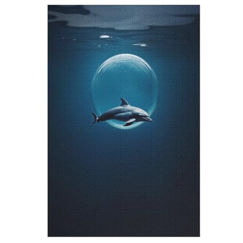 Animal Delphin Holzpuzzle - 1000 Teiliges Jigsaw Knobelspiel - Puzzle Für Erwachsene & Kinder - Outdoor & Reisespielzeug （78×53cm） von DDFRTYY