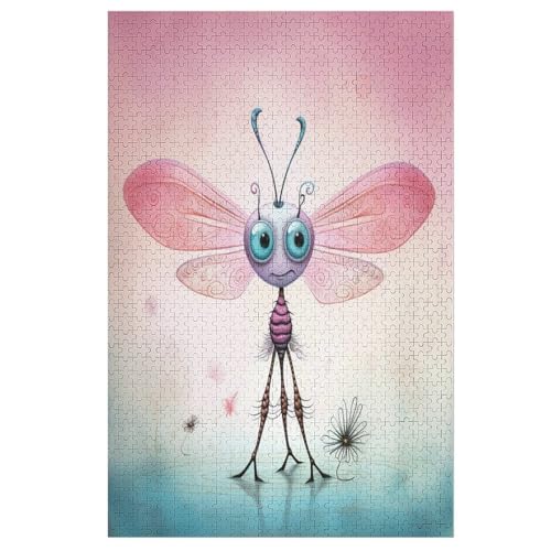 Animal Drachefly Puzzles 1000 Teile Erwachsener Kniffel Spaß Für Die Ganze Familie, Holzpuzzle Kinder Erwachsene, Impossible Puzzle Schwer （78×53cm） von DDFRTYY