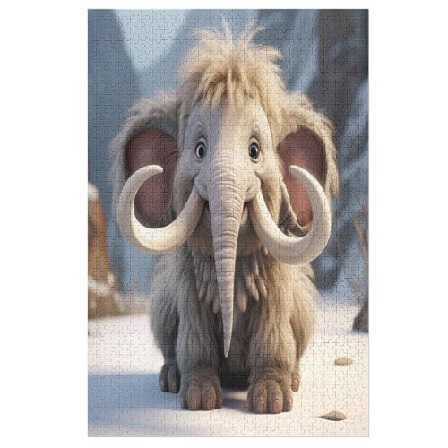 Animal Elefant Holzpuzzle - Puzzle Für Erwachsene, 1000-teilige Puzzles Für Teenager Und Kinder, Herausfordernde Spiele （78×53cm） von DDFRTYY