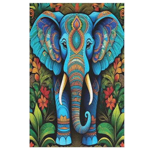 Animal Elefant Puzzles 1000 Teile Erwachsener Kniffel Spaß Für Die Ganze Familie, Holzpuzzle Kinder Erwachsene, Impossible Puzzle Schwer （78×53cm） von DDFRTYY