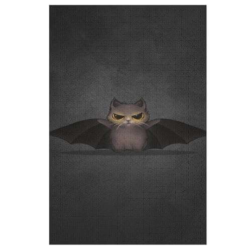 Animal Fledermaus 1000 Teile Holzpuzzle,einzigartiges Puzzle, Geschenk Für Erwachsene,Familienspiel,Herausforderungsaktivität,（78×53cm） von DDFRTYY