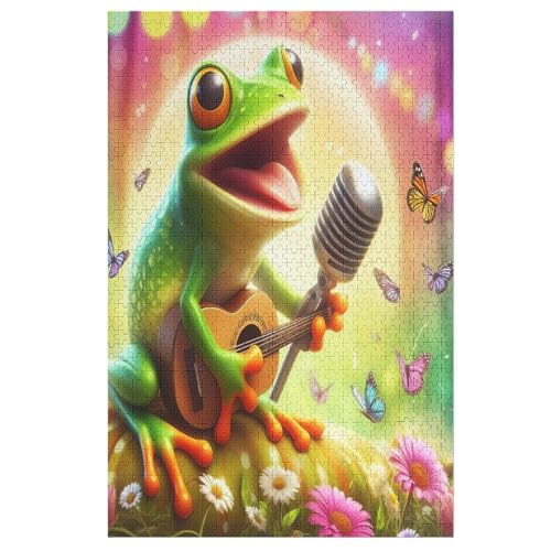 Animal Frosch-Puzzlespiel Aus Holz, 1000 Puzzleteile, Puzzle Für Teenager Und Erwachsene, Kreatives Spielzeug, Puzzles, （78×53cm） von DDFRTYY