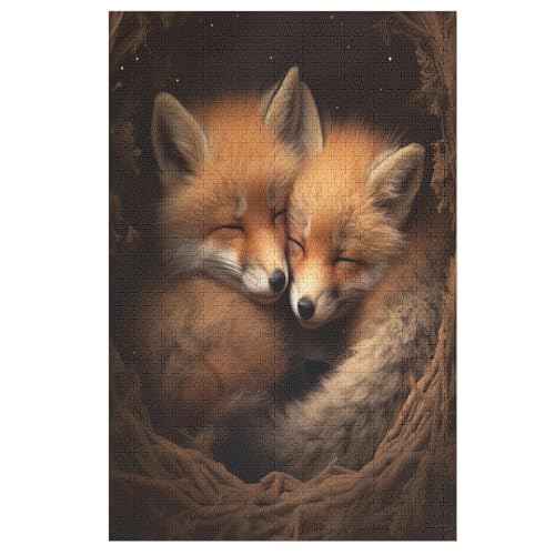 Animal Fuchs Holzpuzzle - Puzzle Für Erwachsene, 1000-teilige Puzzles Für Teenager Und Kinder, Herausfordernde Spiele （78×53cm） von DDFRTYY