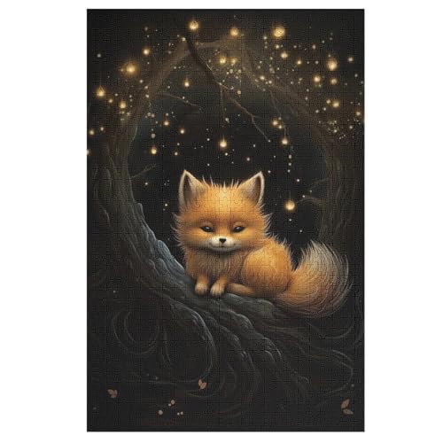 Animal Fuchs -Puzzle, 1000 Teile,Holzpuzzle Für Erwachsene Kinder, Lustiges Spielzeug, Denkspiel, Bildungsspiel, （78×53cm） von DDFRTYY