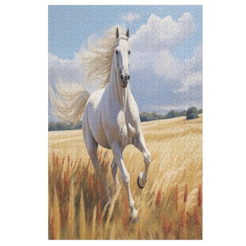 Animal Horse Puzzle 1000 Teile, Holzpuzzle Herausforderndes Geschicklichkeitsspiel Für Die Ganze Familie, Kinder Erwachsenenpuzzle Ab 12 Jahren （78×53cm） von DDFRTYY