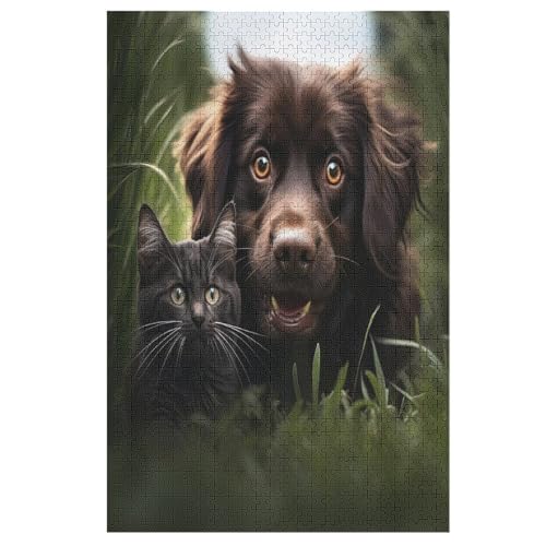 Animal Hund 1000 Teile Puzzles Für Erwachsene,Holzpuzzle - Verringerter Druck Schwieriges Unmögliche Puzzle Für 12+ Kinder （78×53cm） von DDFRTYY