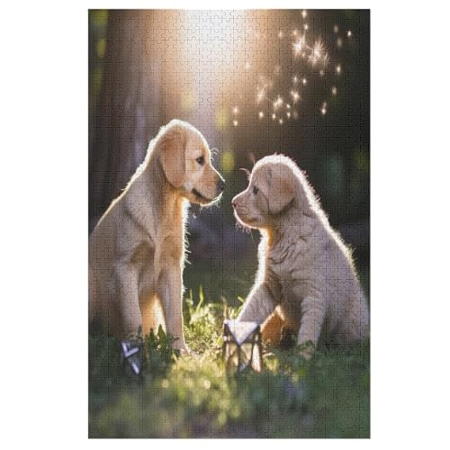 Animal Hund Holzpuzzle 1000 Teile Klassische Puzzles Erwachsene Kinder Puzzle DIY Kit Holzspielzeug Einzigartiges Geschenk （78×53cm） von DDFRTYY