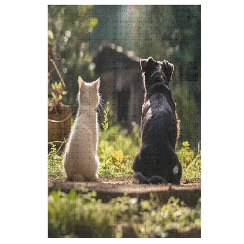 Animal Katze Puzzles 1000 Teile Erwachsener Kniffel Spaß Für Die Ganze Familie, Holzpuzzle Kinder Erwachsene, Impossible Puzzle Schwer （78×53cm） von DDFRTYY