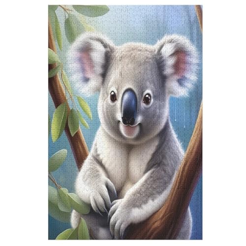 Animal Koala Holzpuzzle - 1000 Teiliges Jigsaw Knobelspiel - Puzzle Für Erwachsene & Kinder - Outdoor & Reisespielzeug （78×53cm） von DDFRTYY